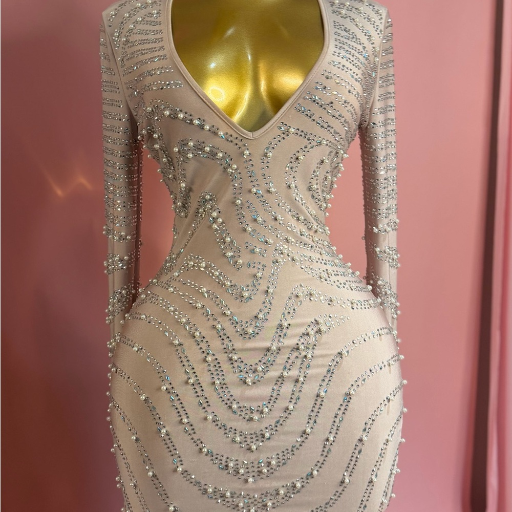 Julian Chang Elegant Sequin Embellished Mini Dress